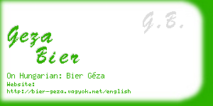 geza bier business card